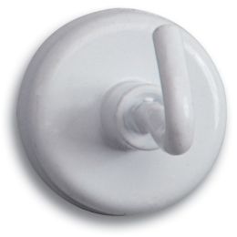 MAUL Kraftmagnet mit Haken, Durchmesser: 25 mm, wei