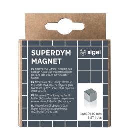 sigel Neodym-Würfelmagnet Strong C5, 6er Set, silber