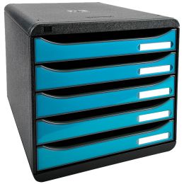 EXACOMPTA Schubladenbox BIG-BOX PLUS, 5 Schbe, trkis