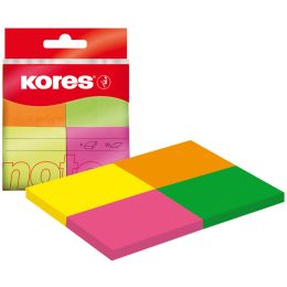 Kores Haftnotizen Multicolour, 40 x 50 mm, Neonfarben