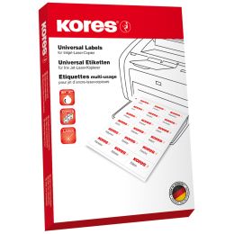 Kores Universal-Etiketten, 70 x 37 mm, ohne Rand, rot