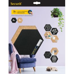 Securit Kreide- & Korktafel SILHOUETTE Hexagon