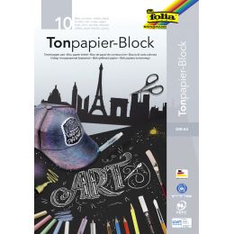 folia Tonpapierblock, DIN A3, 130 g/qm, schwarz