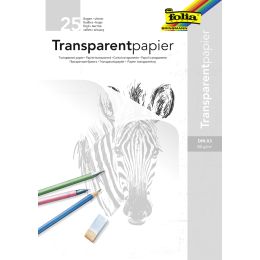 folia Transparentpapier-Block, DIN A4, 80 g/qm, 25 Blatt