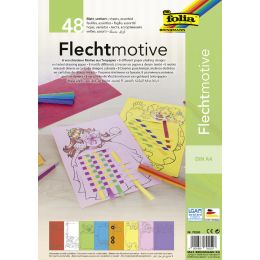 folia Flechtmotive aus Tonpapier, DIN A4, farbig sortiert