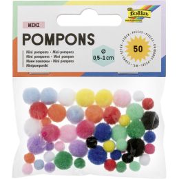 folia Mini-Pompons, 50 Stck, farbig sortiert