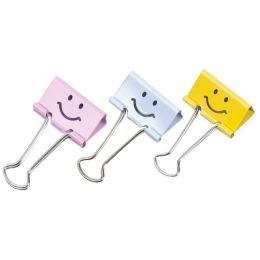 RAPESCO Foldback-Klammern, (B)19 mm, rosa, Emoji