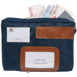 ALBA Banktasche POCAIS mit Dehnfalte, aus Nylon, blau