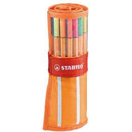 STABILO Fineliner point 88, 30er Rollerset, orange/weiß