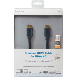 LogiLink Premium HDMI Kabel fr Ultra HD, 3,0 m, schwarz