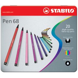 STABILO Fasermaler Pen 68, 20er Metall-Etui