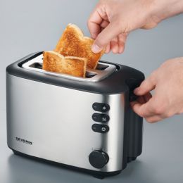 SEVERIN 2-Scheiben-Toaster AT 2514, Edelstahl / schwarz
