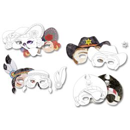 folia Kindermasken Themen, aus Pappe, 6 Motive sortiert