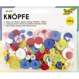 folia Knpfe-Mix, 100 g, farbig sortiert