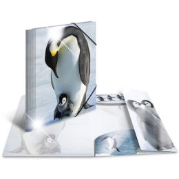 HERMA Eckspannermappe Pinguine, PP Glossy, DIN A4